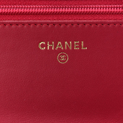 Chanel Lambskin Quilted Trendy CC Wallet On Chain WOC Dark Pink 6 of 13