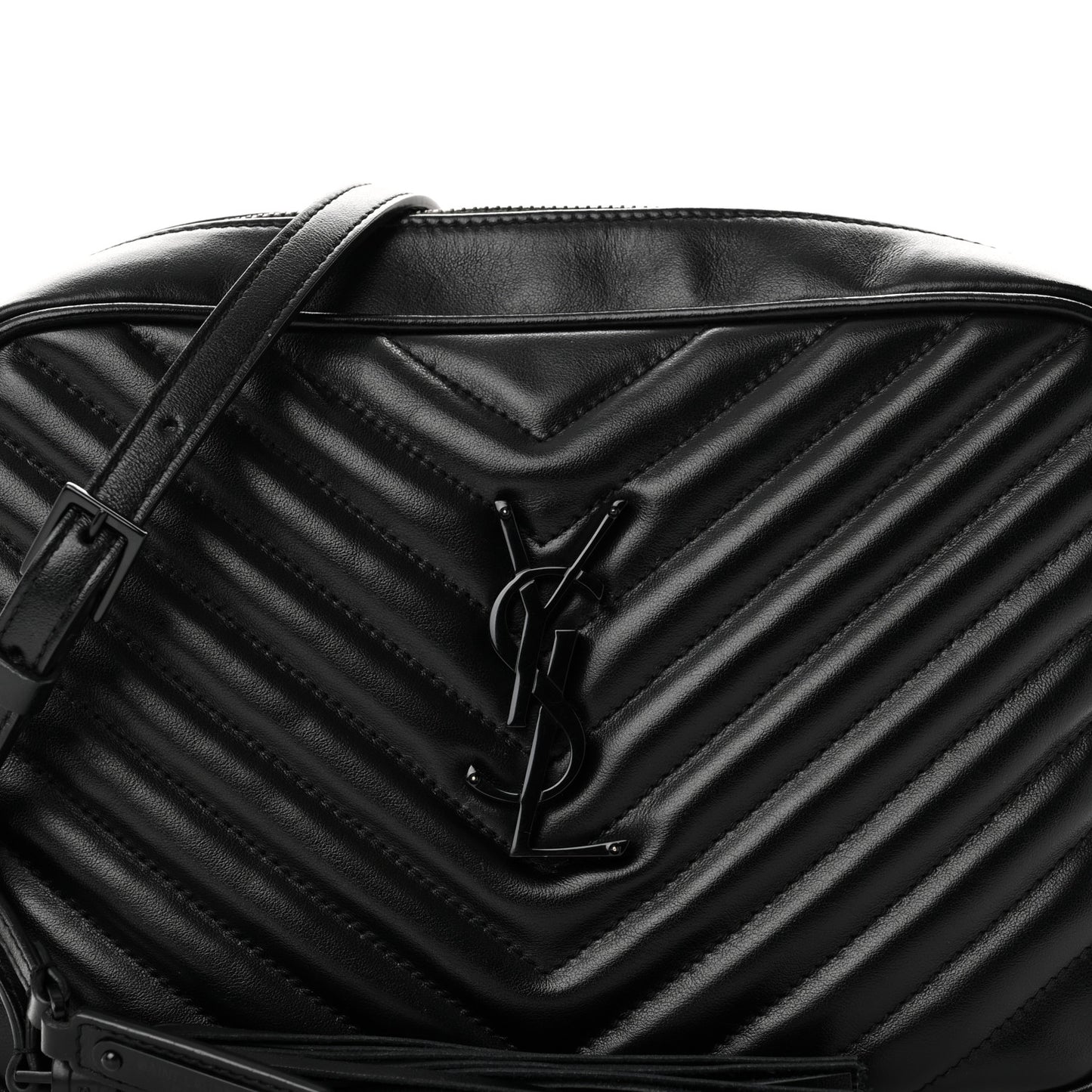 Calfskin Matelasse Monogram Monochrome Lou Camera Bag Black