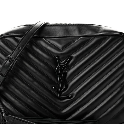 Saint Laurent Calfskin Matelasse Monogram Monochrome Lou Camera Bag Black 8 of 10