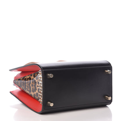 Christian Louboutin Calfskin Patent Leopard Studded Small Paloma Black 4 of 10