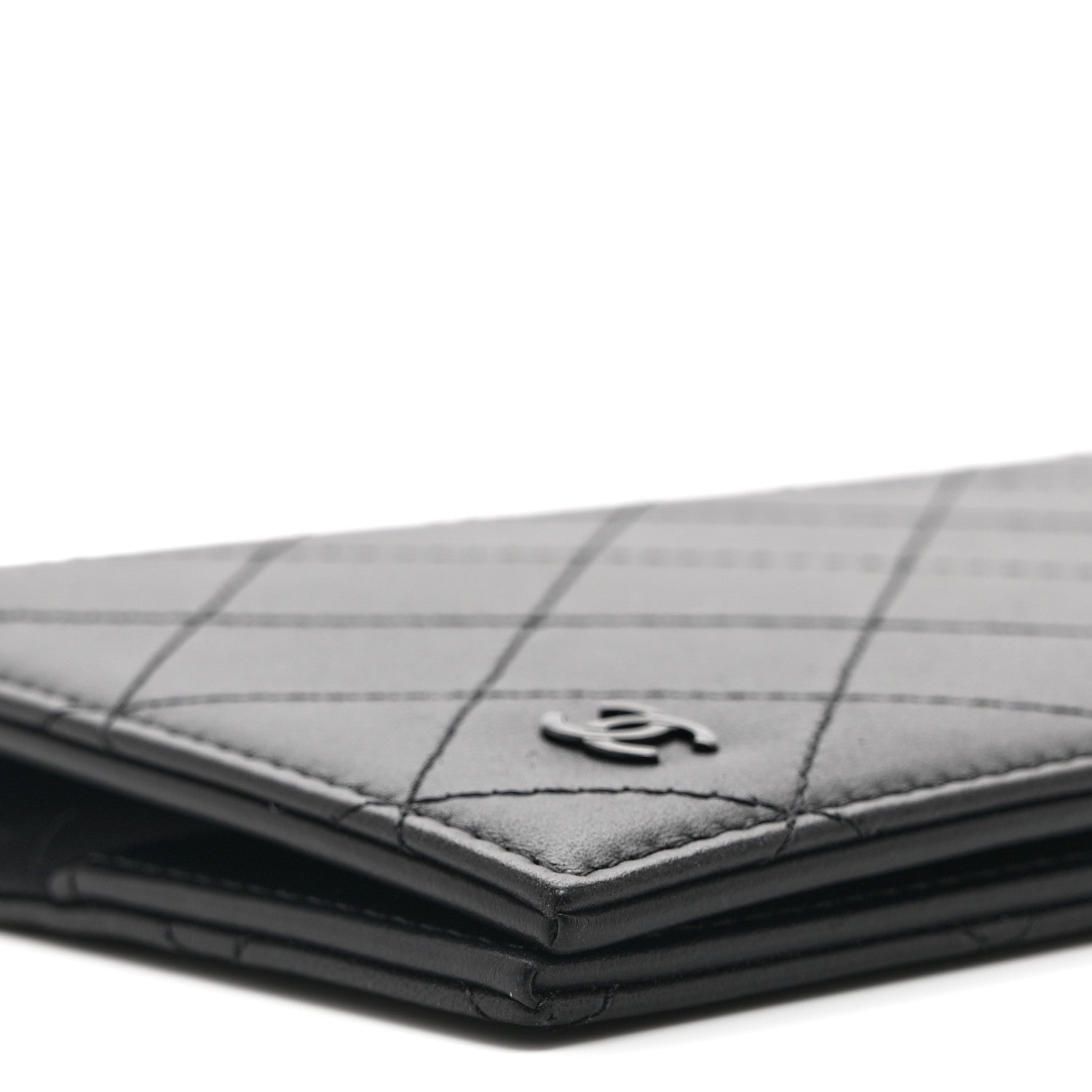 Chanel Grained Calfskin Quilted Passport Holder Wallet So Black 9 of 10