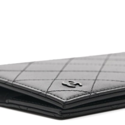 Chanel Grained Calfskin Quilted Passport Holder Wallet So Black 9 of 10