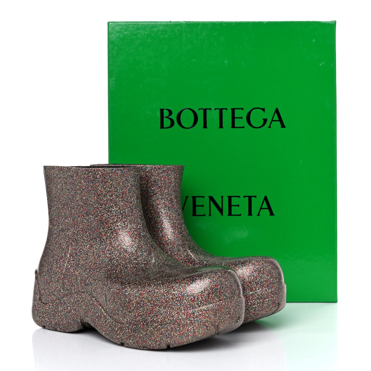 Sparkle Rubber Puddle Ankle Boots 40 Multicolor