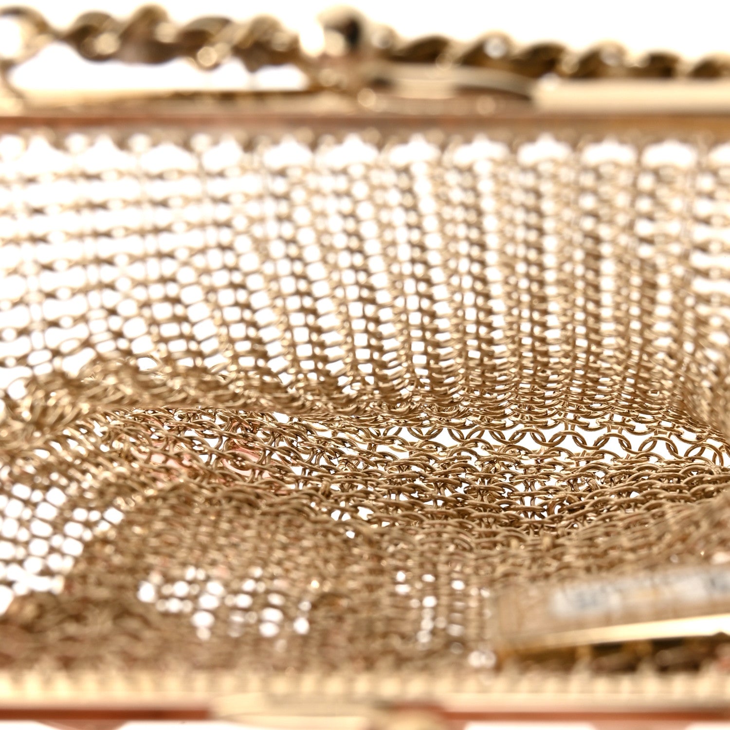 Chanel Metal Pearl Enamel Kiss Lock Chain Mail Charm Clutch Gold 4 of 8