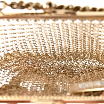 Chanel Metal Pearl Enamel Kiss Lock Chain Mail Charm Clutch Gold 4 of 8