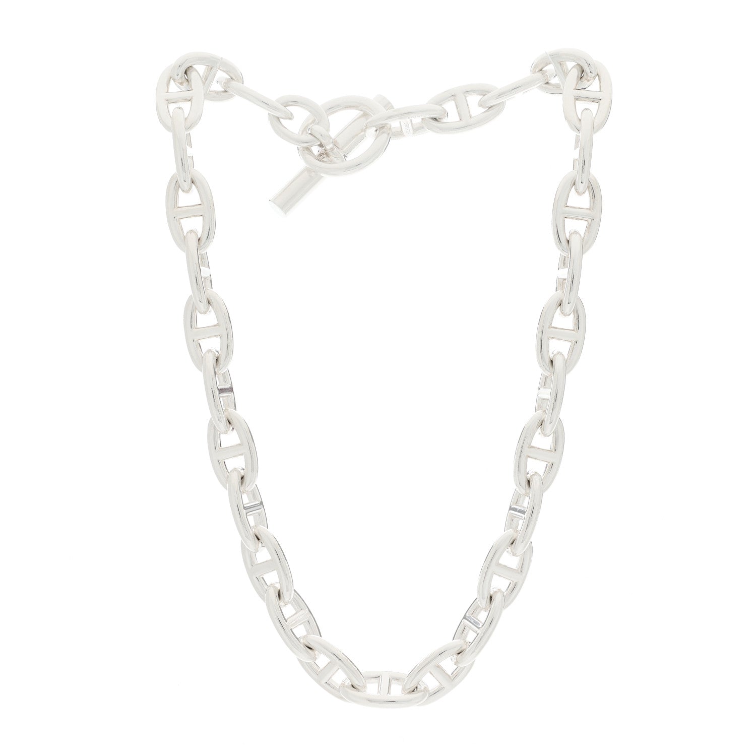 Hermes Sterling Silver Chaine D'Ancre Necklace PM 2 of 5