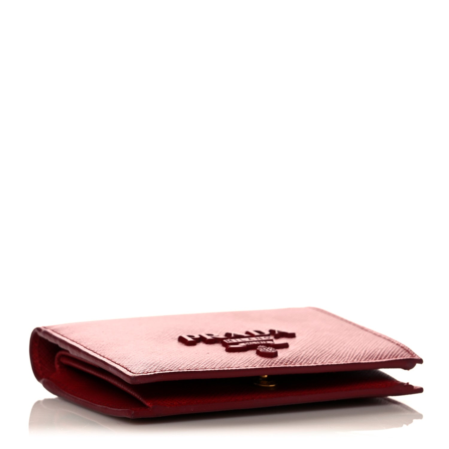 Prada Saffiano Monochrome Bi-Fold Wallet Fuoco 3 of 6