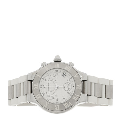 Cartier Stainless Steel Rubber 38mm Must 21 Chronoscaph Quartz Watch 2 of 5