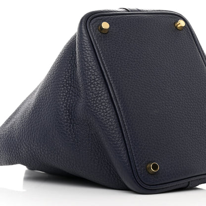 Hermes Taurillon Clemence Picotin Lock 18 PM Bleu Nuit 8 of 13
