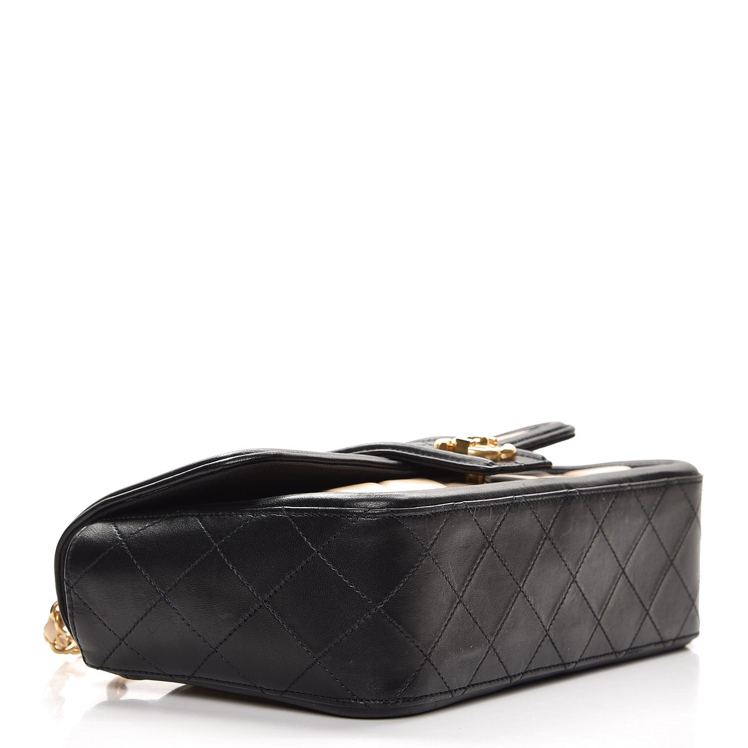 Chanel Lambskin Quilted Medium Elegant CC Flap Beige Black 4 of 7
