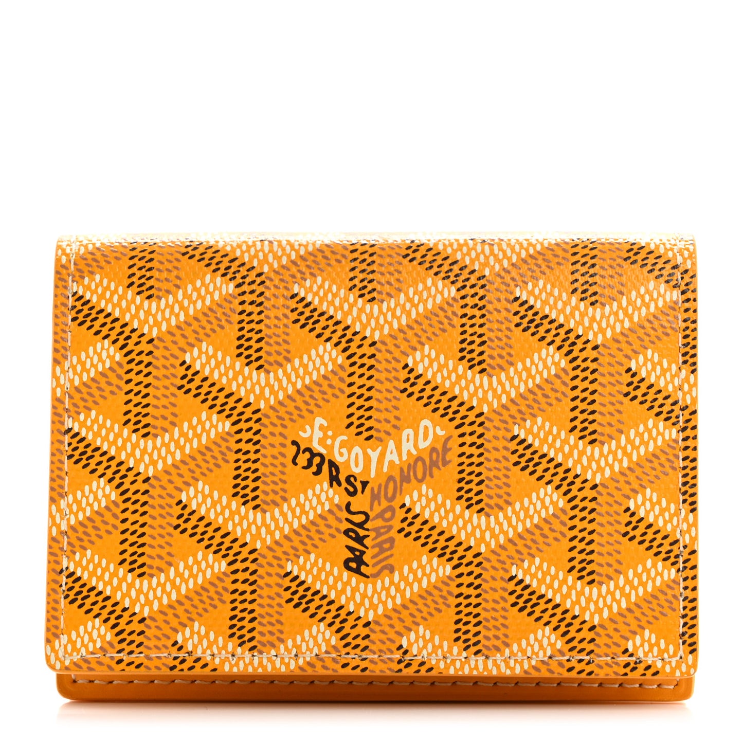 Goyardine Business Card Holder Yellow