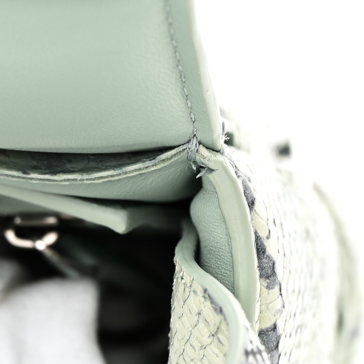 Bottega Veneta Goatskin Python Embossed Padded Cassette Crossbody Bag Dew Black Silver 12 of 13