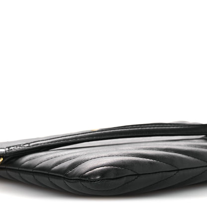 Saint Laurent Calfskin Matelasse Chevron Monogram A5 Wristlet Black 9 of 14