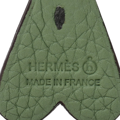 Hermes Taurillon Clemence Silk Petit H Heart Accessory Vert Criquet 2 of 3