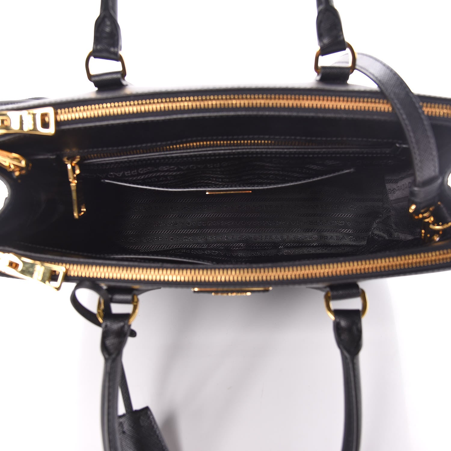 Prada Saffiano Medium Galleria Double Zip Tote Black 7 of 11