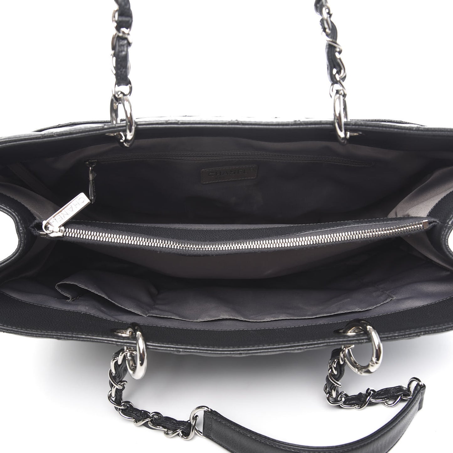 Caviar Quilted XL Grand Shopping Tote GST Dark Grey