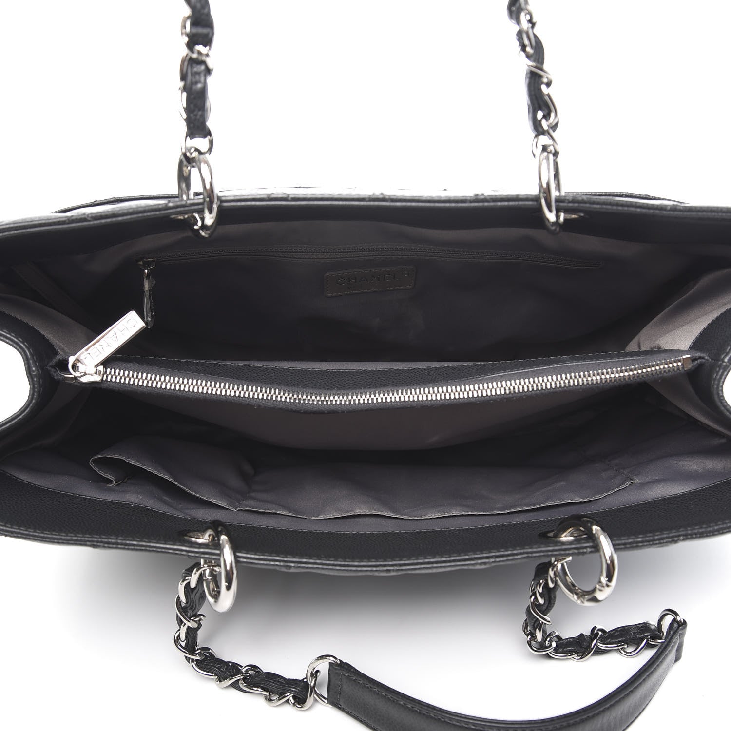 Chanel Caviar Quilted XL Grand Shopping Tote GST Dark Grey 5 of 15