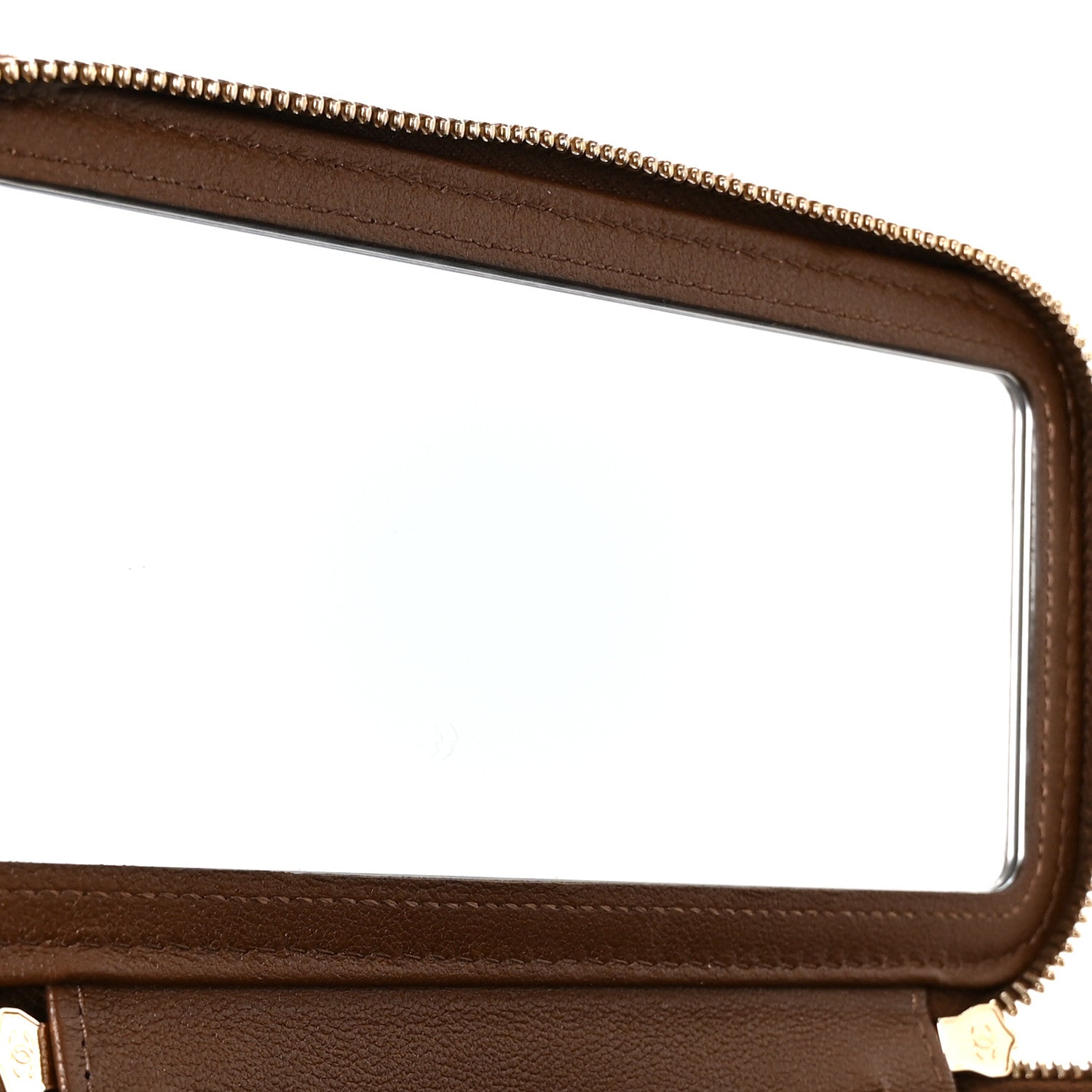 Chanel Tweed Small Top Handle Vanity Case With Chain Brown Multicolor 8 of 11