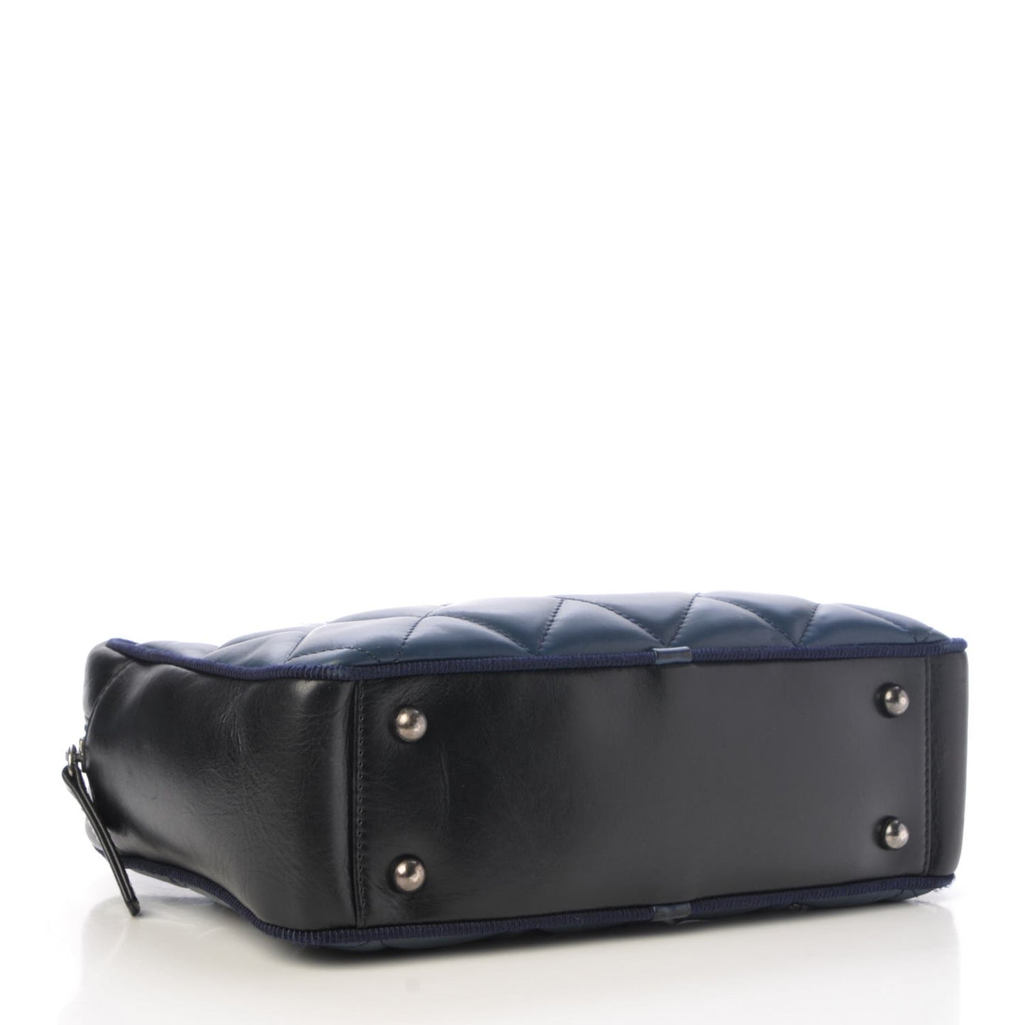 Calfskin Quilted Small Ballerine Camera Case Dark Blue