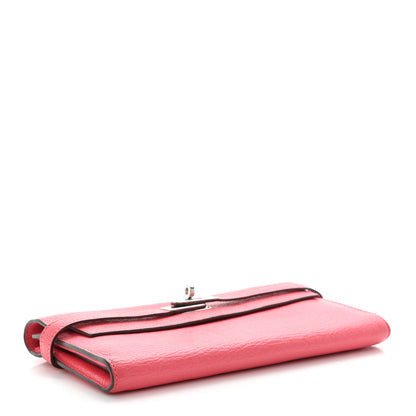 Hermes Chevre Mysore Kelly Longue Wallet Rose Lipstick 4 of 16