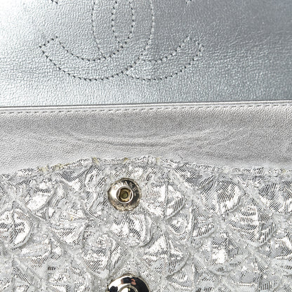 Chanel Metallic Lame Quilted Small Double Flap Silver 13 of 15