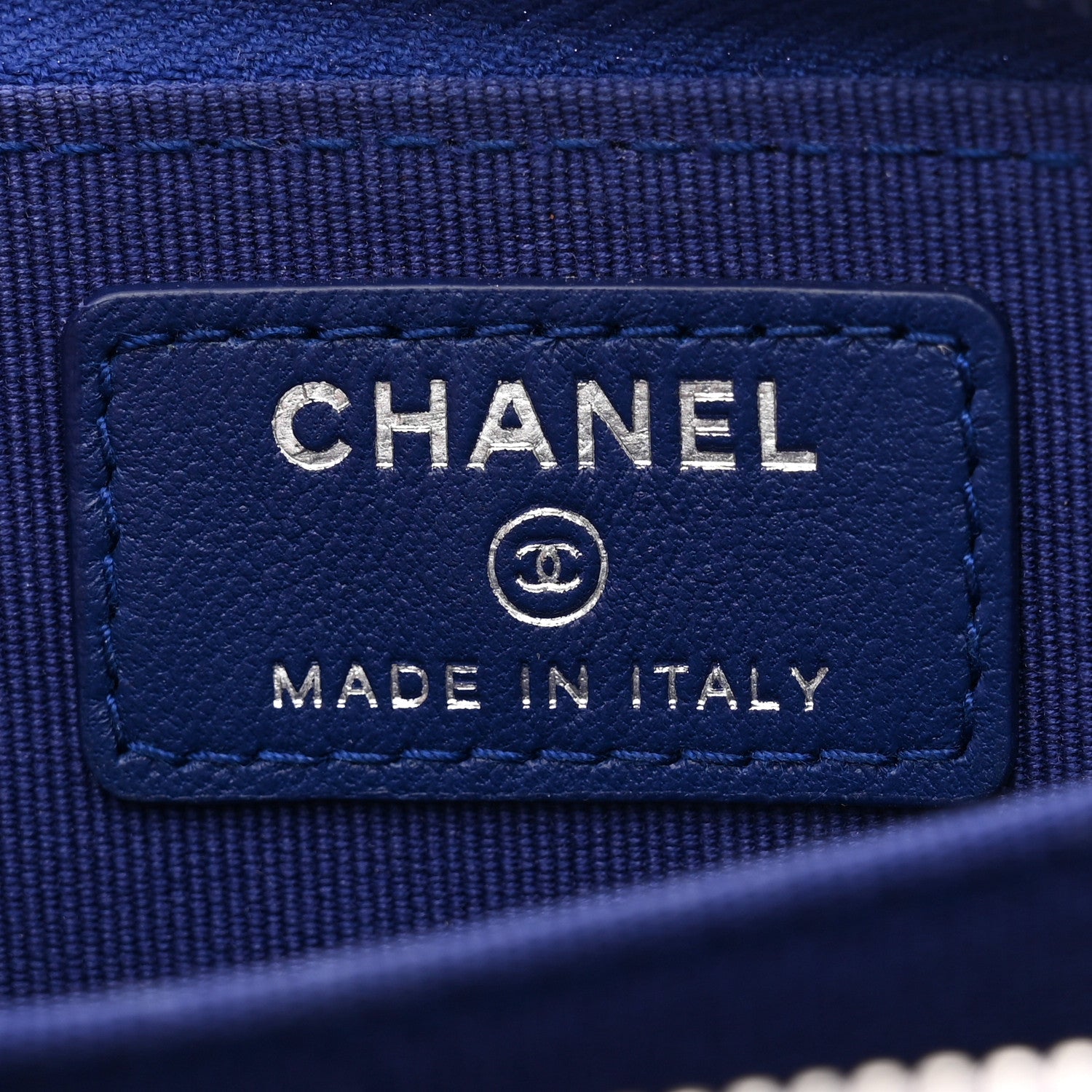 Chanel Lambskin Quilted Zip Around Coin Purse Wallet Blue 6 of 9