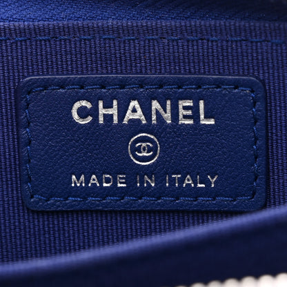 Chanel Lambskin Quilted Zip Around Coin Purse Wallet Blue 6 of 9