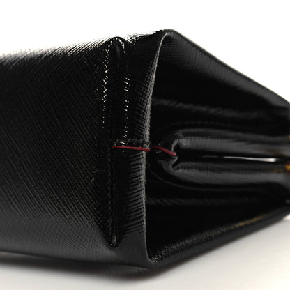 Prada Saffiano Vernice Frame Clutch Black 10 of 10