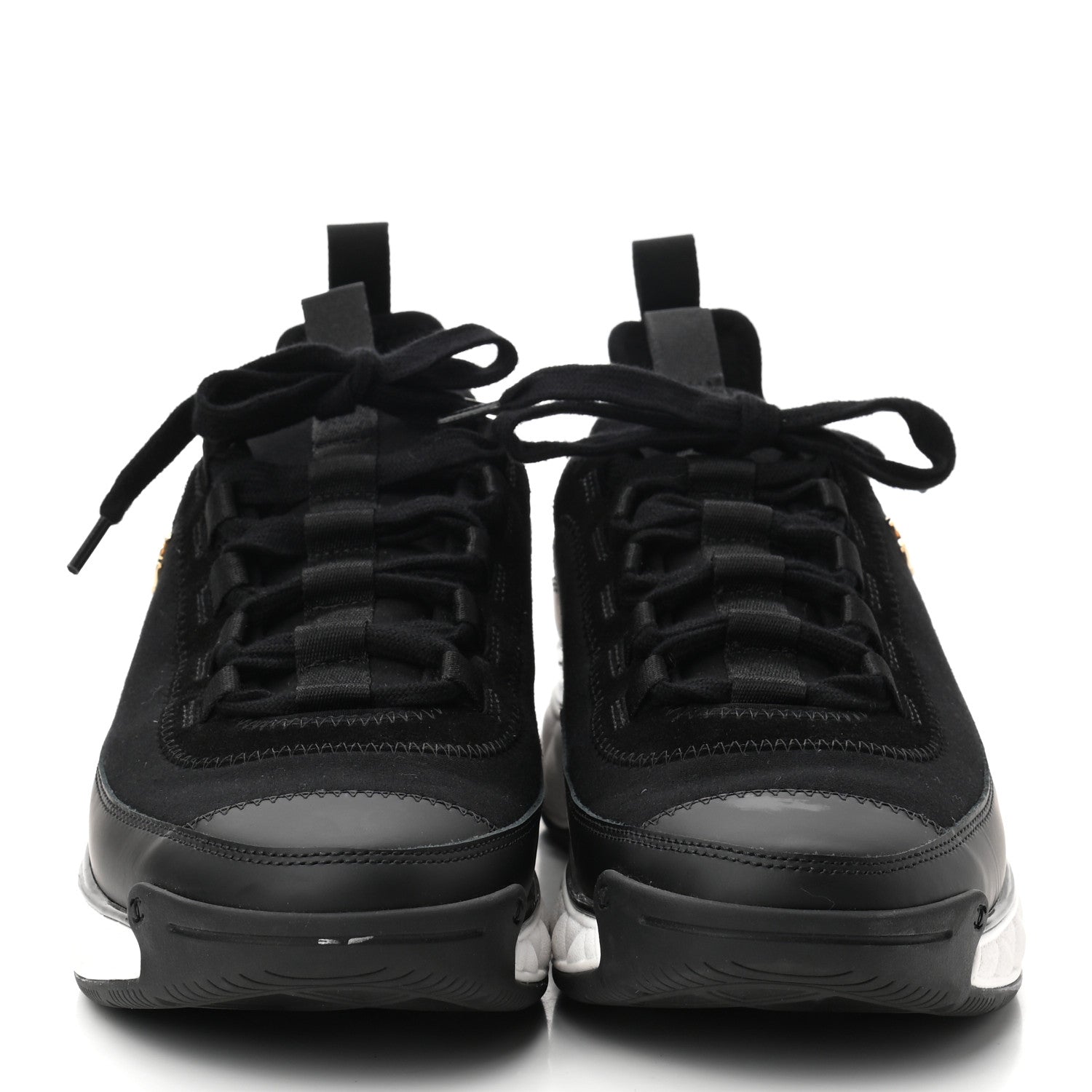 Chanel Velvet Calfskin Mixed Fibers CC Sneakers 40 Black 2 of 9