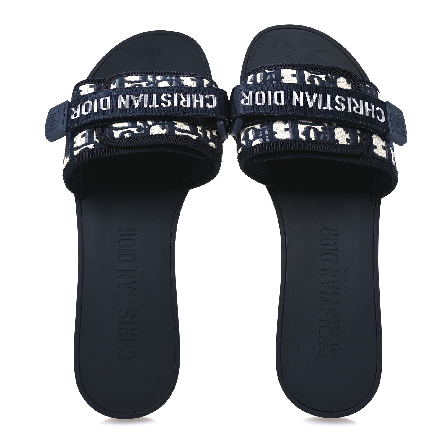 Christian Dior Nylon Oblique Dio(r)evolution Slide Sandals 41 Deep Blue 2 of 9