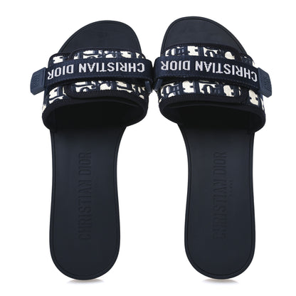 Christian Dior Nylon Oblique Dio(r)evolution Slide Sandals 41 Deep Blue 2 of 9