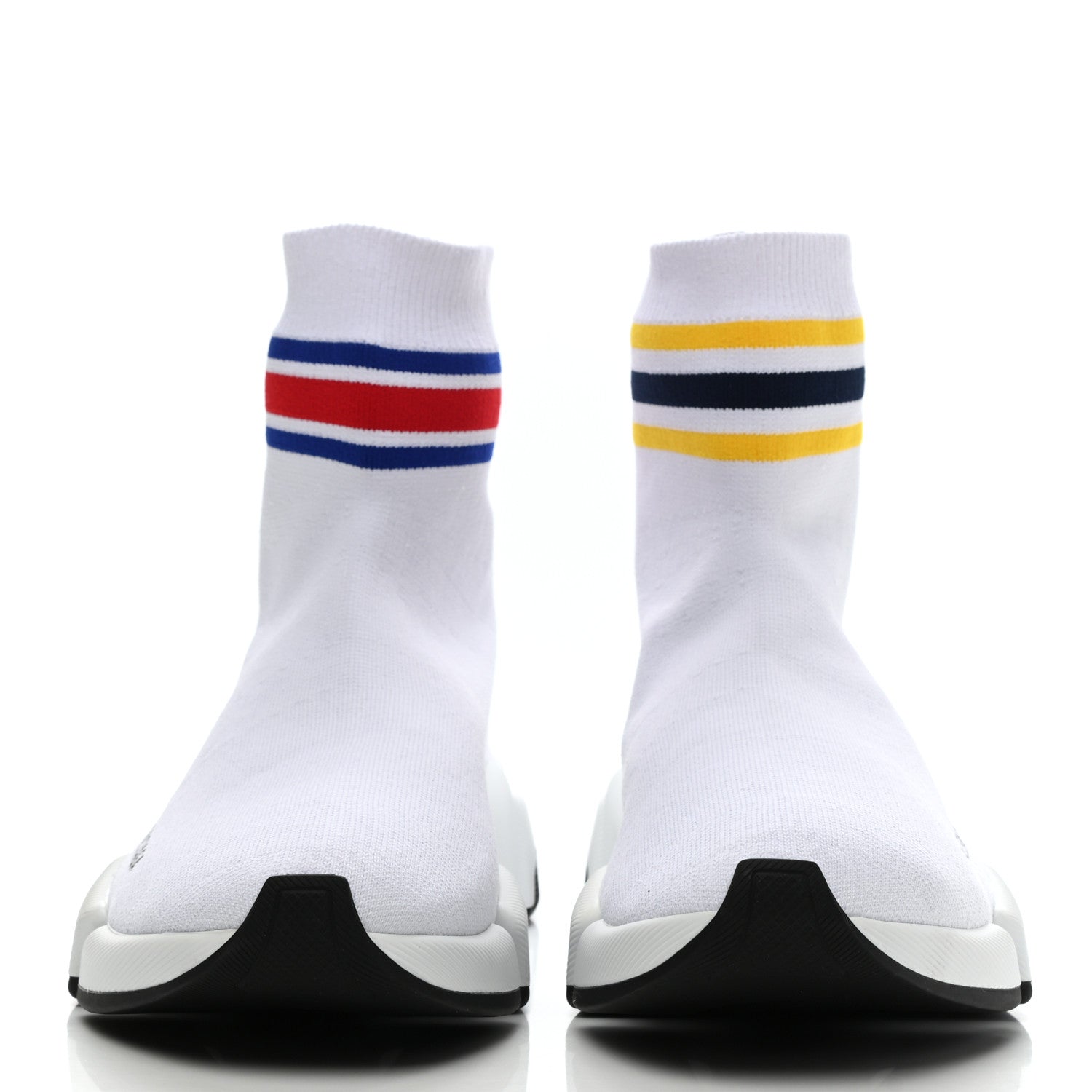 Balenciaga Technical 3D Recycled Knit Striped Womens Speed 2.0 Sneakers 38 White Multicolor 2 of 7