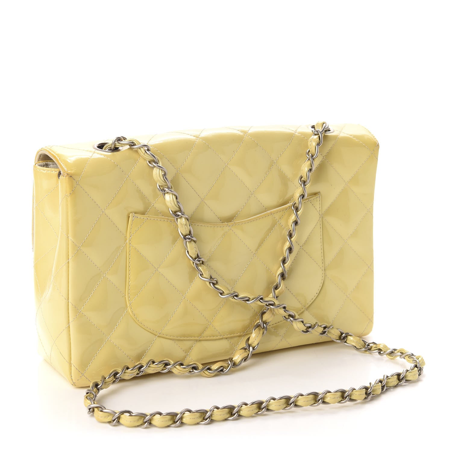 Chanel Patent Quilted Medium Single Flap Yellow 3 of 10