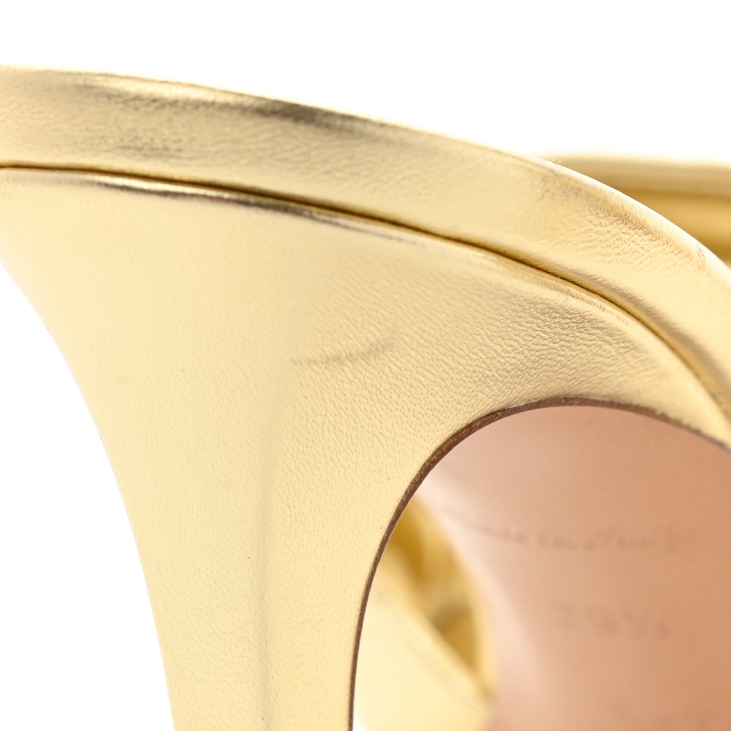 Metallic Lambskin Embossed Monogram Revival High Heel Mules 39.5 Gold