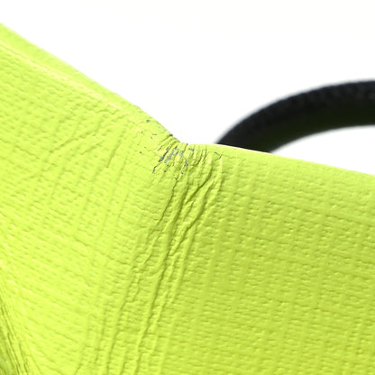 Balenciaga Squared Calfskin Logo Shopping Tote XXS Lime 11 of 13