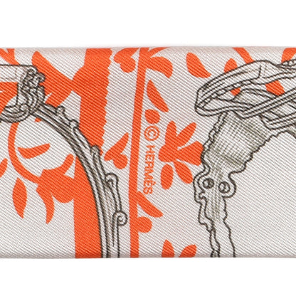 Hermes Silk Etriers Remix Twilly Verveine Orange Kaki 3 of 4