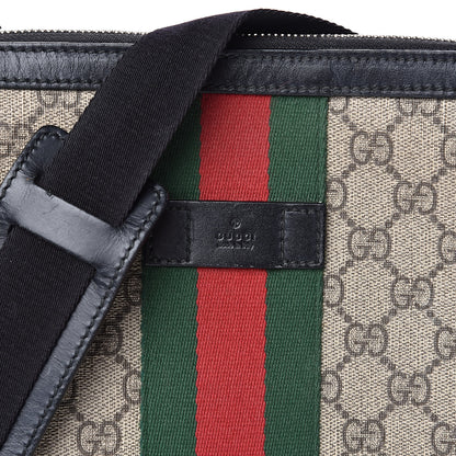 Gucci GG Supreme Monogram Web Messenger Bag Black 10 of 10
