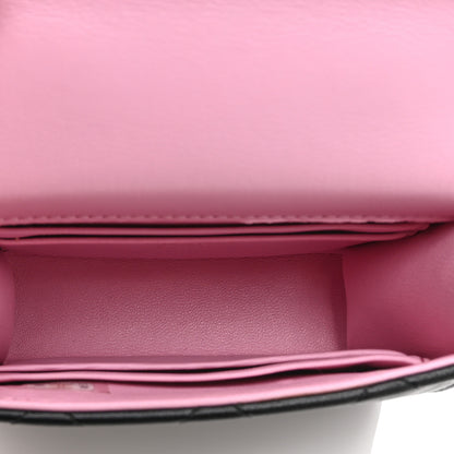 Chanel Lambskin Quilted Bi-Color Top Handle Clutch With Chain Black Pink 5 of 11