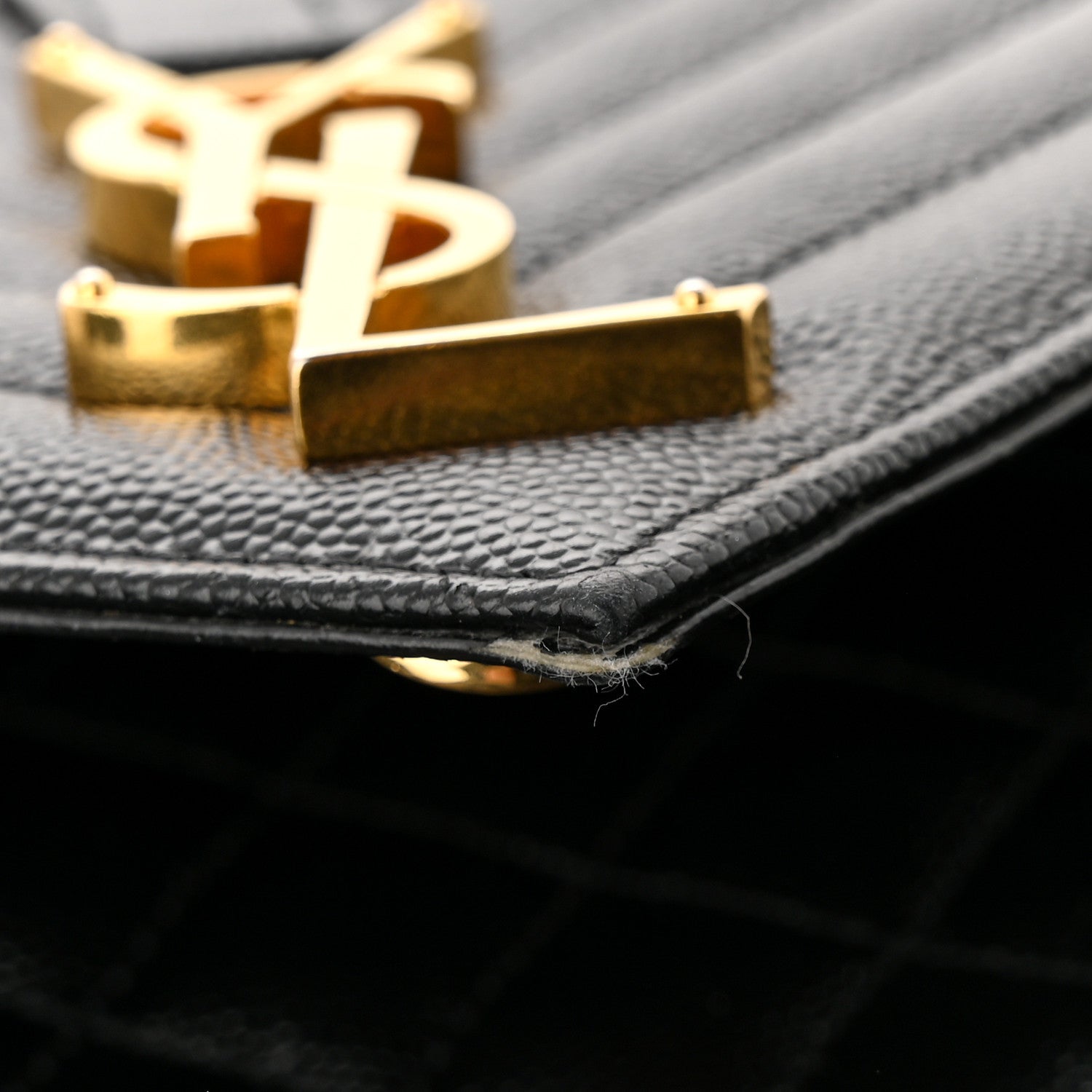 Saint Laurent Grain De Poudre Textured Mixed Matelasse Large Triquilt Monogram Satchel Black 15 of 15