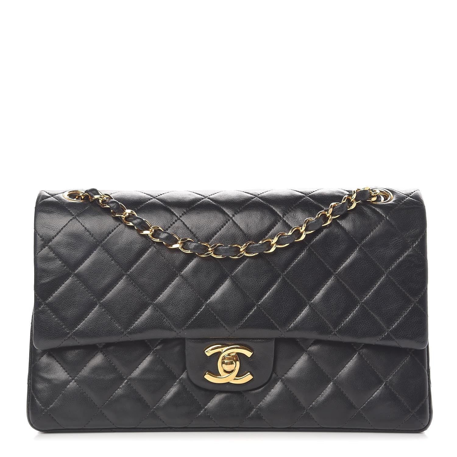 Chanel Lambskin Quilted Medium Double Flap Black 1 of 20