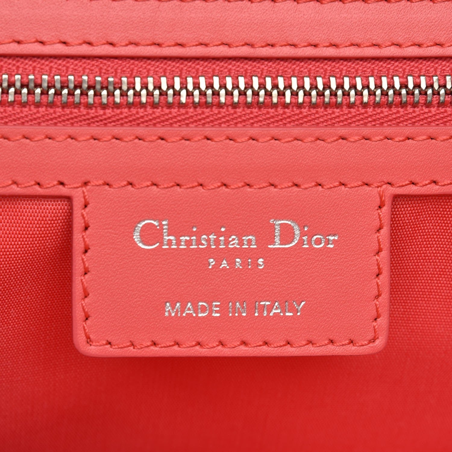 Christian Dior Canvas Cannage Medium Panarea Tote Coral 8 of 9