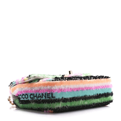 Chanel Sequin Logo Single Flap White Multicolor 4 of 12