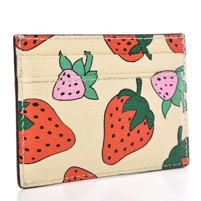 Gucci Calfskin Strawberry Print Zumi Case Case Ivory Red 3 of 7