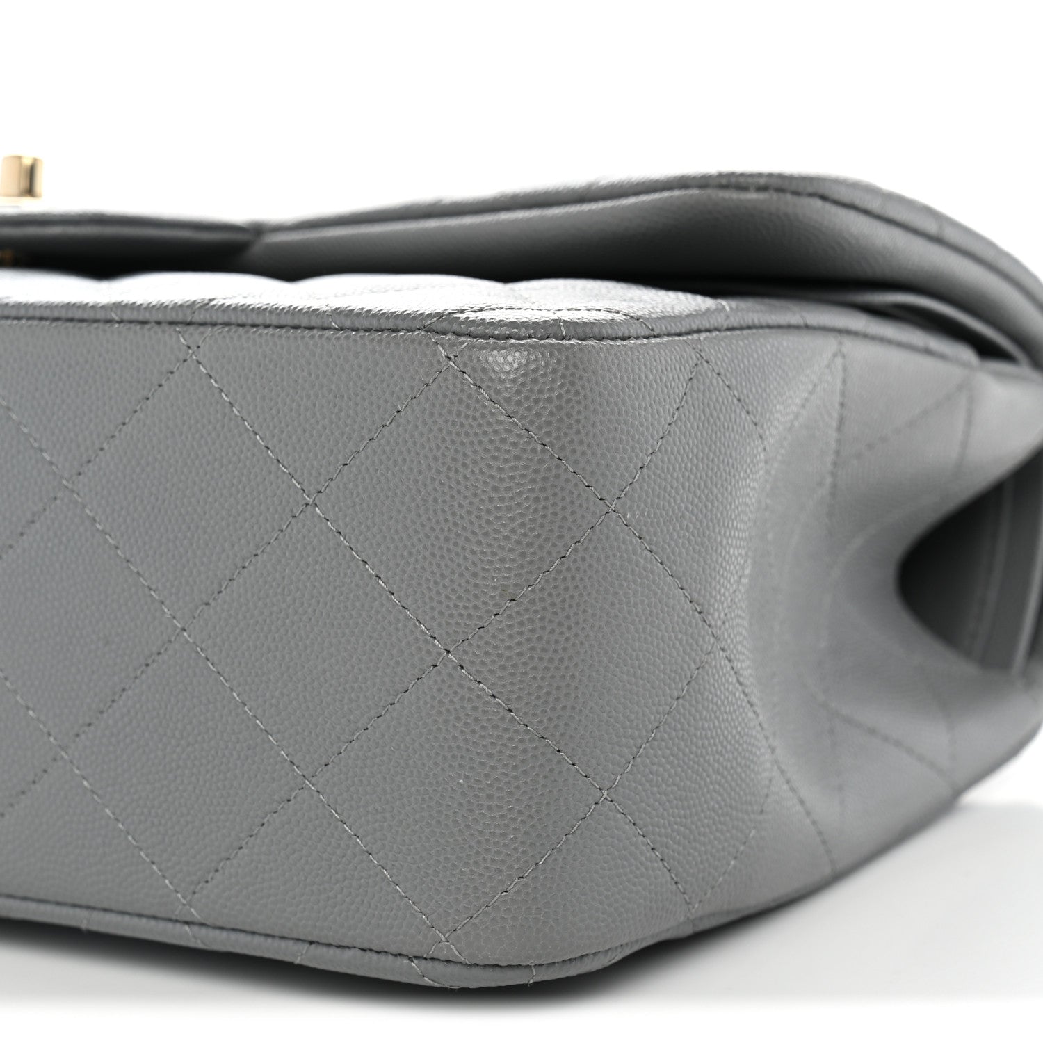 Chanel Caviar Quilted Jumbo Double Flap Grey 10 of 11