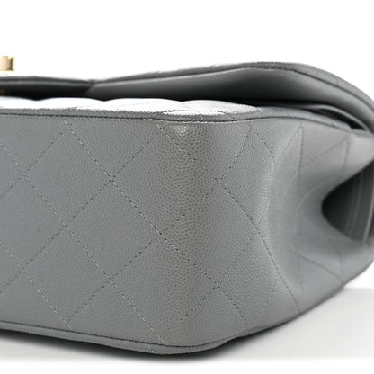 Chanel Caviar Quilted Jumbo Double Flap Grey 10 of 11