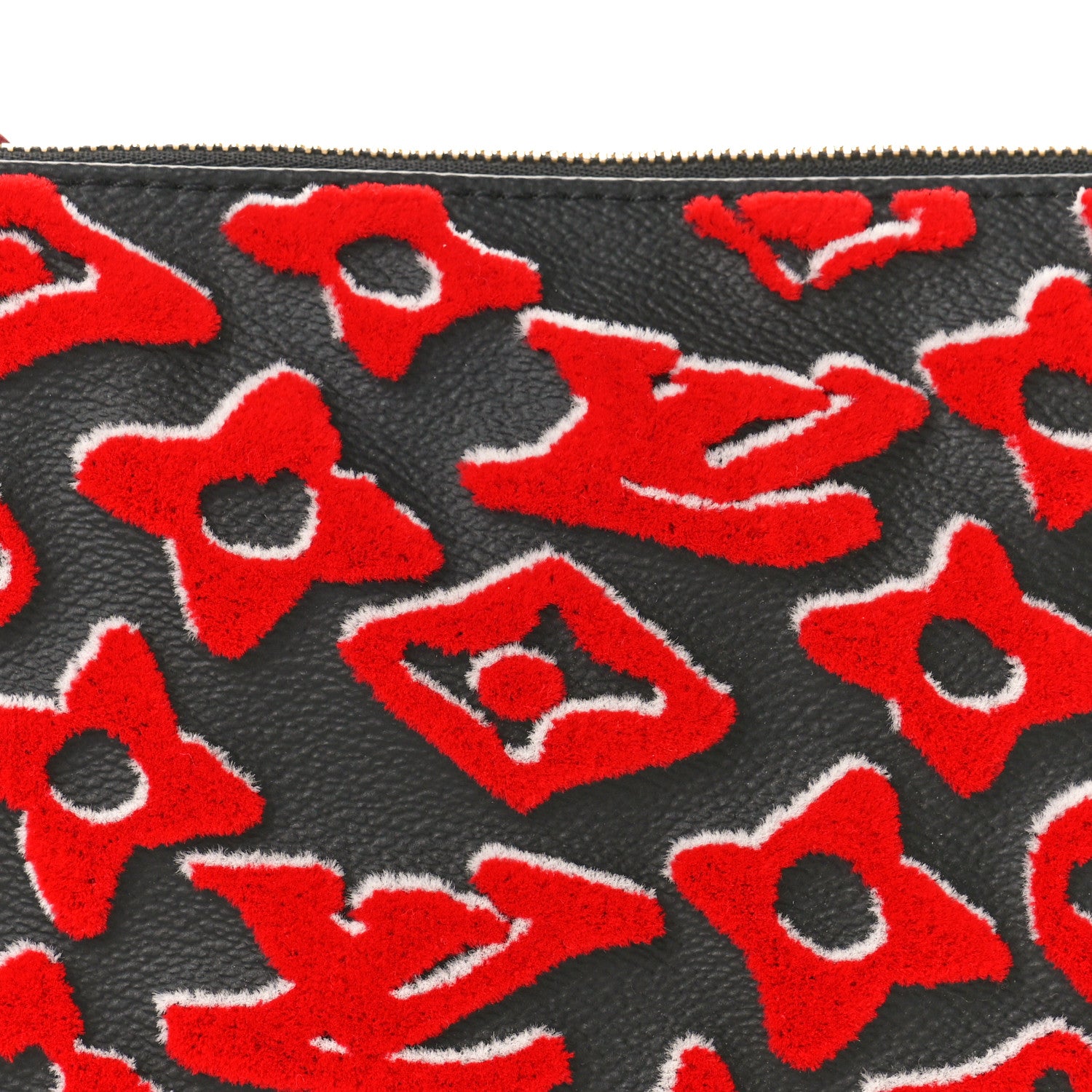 Louis Vuitton X UF Tufted Monogram Pochette Accessories Black Red 9 of 9