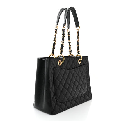 Chanel Caviar Quilted Grand Shopping Tote GST Black 3 of 12