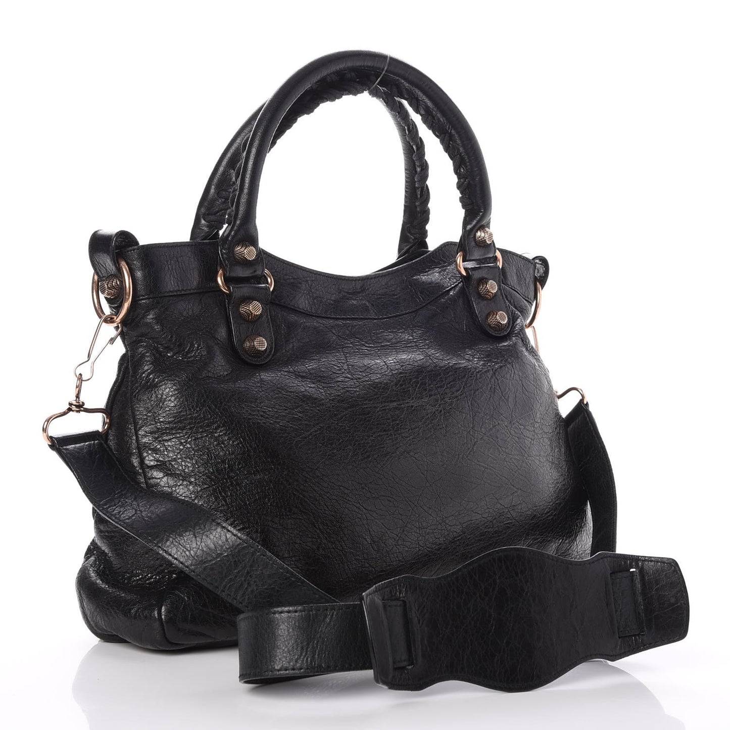 Agneau Giant 12 Rose Gold Hardware Town Black