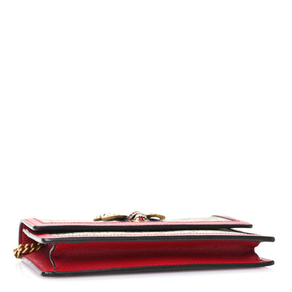 Gucci GG Supreme Monogram Web Queen Margaret Chain Wallet Red 3 of 9