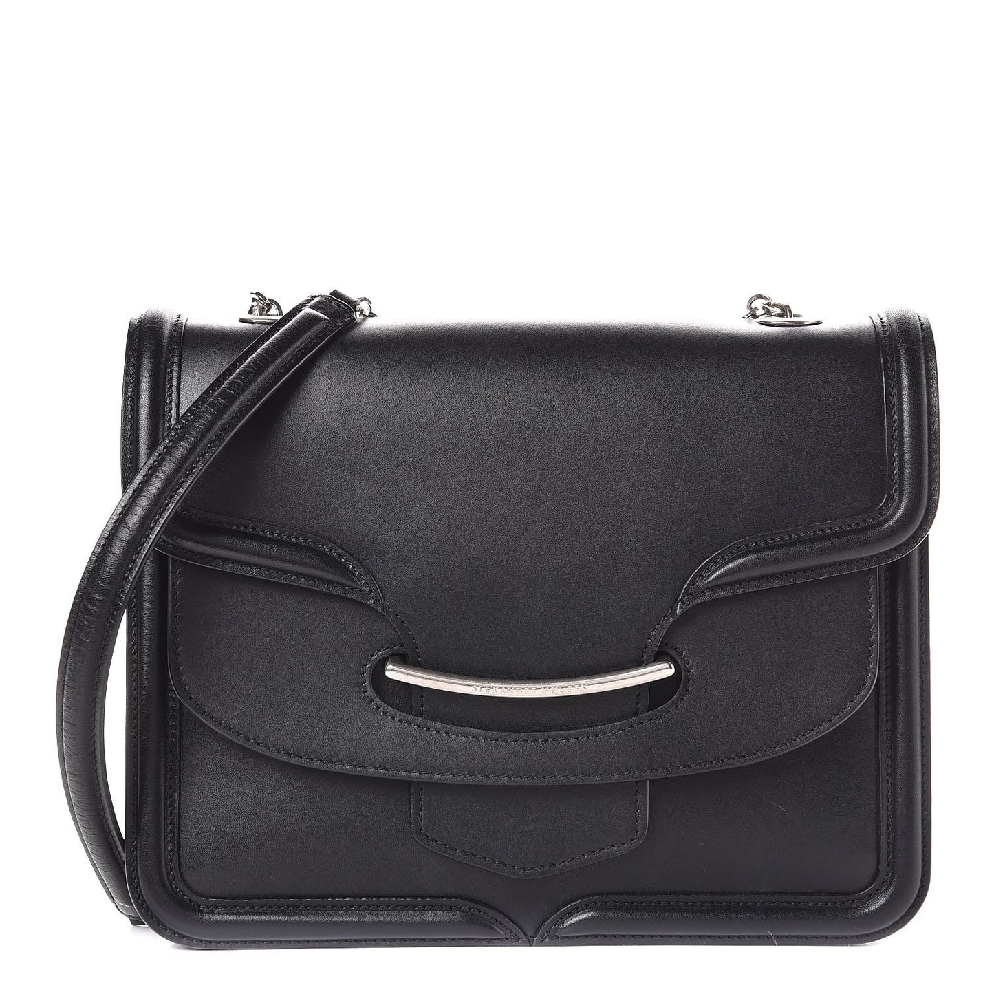 Calfskin Heroine Chain Satchel Black